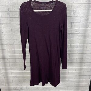 ATM Cotton‎ Purple Burnout Long Sleeve T-Shirt Dress Womens Size S Minimalist